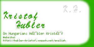 kristof hubler business card